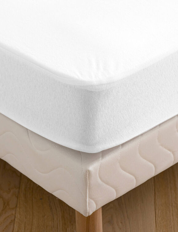 Protège matelas molleton imperméable PVC housse 25 cm  (blanc) Protège matelas molleton imperméable PVC housse 25 cm  (blanc)